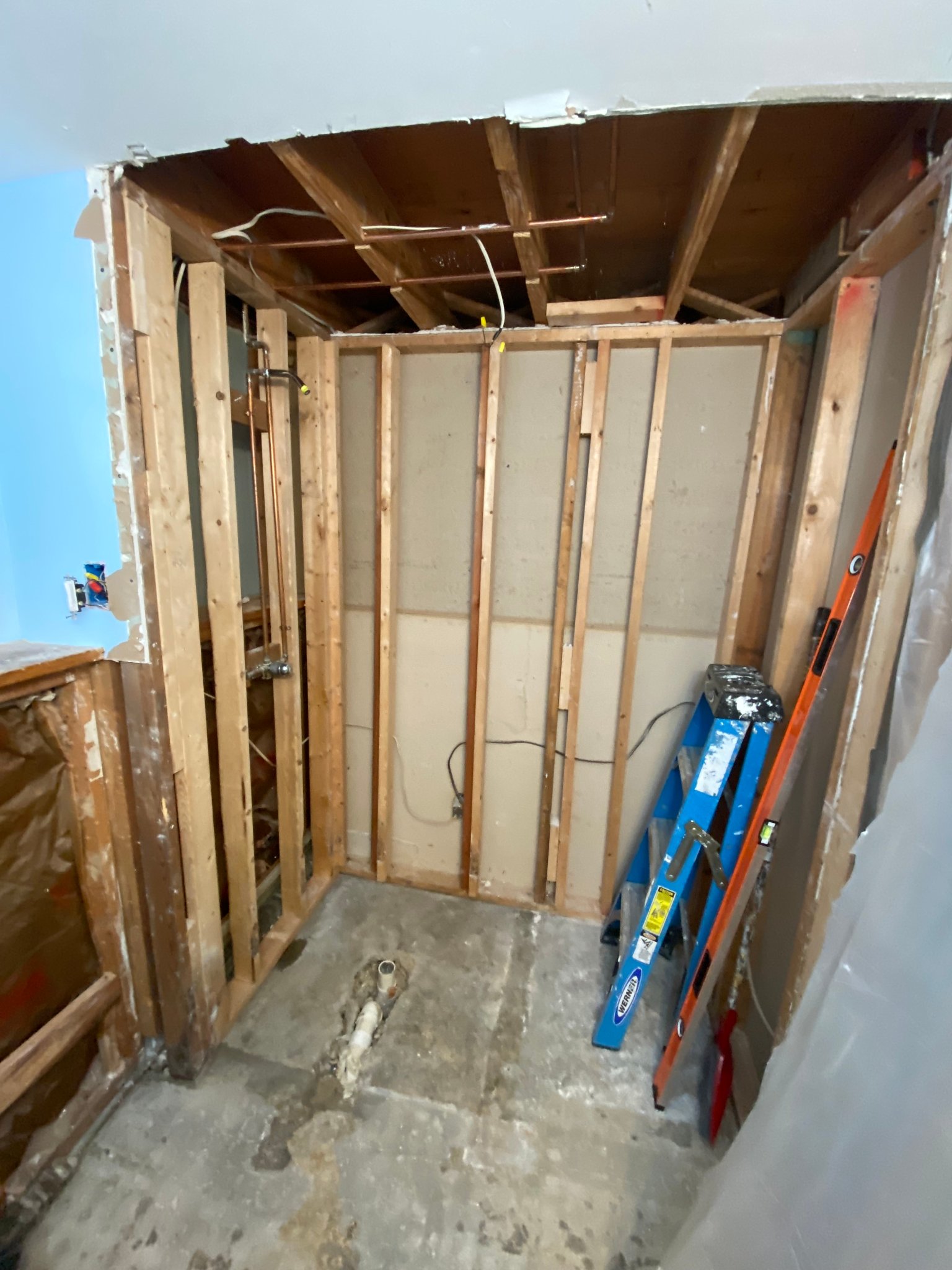 Custom Shower Install before